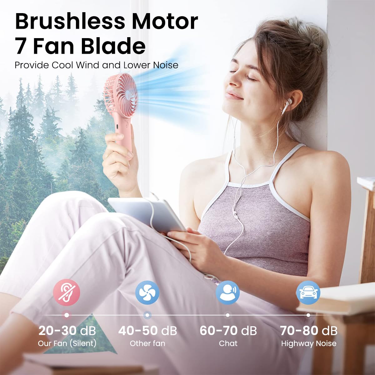 Verilux Hand Fan Mini Portable Fan with Mirror, 4-Speed USB Fan with Foldable Stand Base, Lasting Max 20Hrs Working Time, Rechargeable Fan for Girls Women Traveling Outdoor (Pink) Verilux Hand Fan Mini Portable Fan with Mirror, 4-Speed USB Fan with Foldable Stand Base, Lasting Max 20Hrs Working Time, Rechargeable Fan for Girls Women Traveling Outdoor (Pink)